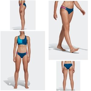 Adidas Infinitex Training Athletic Bikini Bottoms Low Rise Blue Pink XL NWT